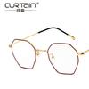 New metal polygonal glasses frame retro literary irregular flat mirror can be matched with myopia