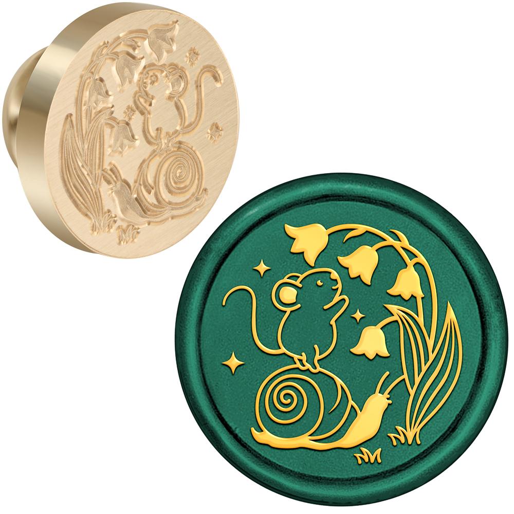 Animals Collection Wax Seal Stamp Retro Sealing Wax Stamp Nine-tailed Fox, Mouse, Hedgehog, Crow Pattern Removable Brass Heads