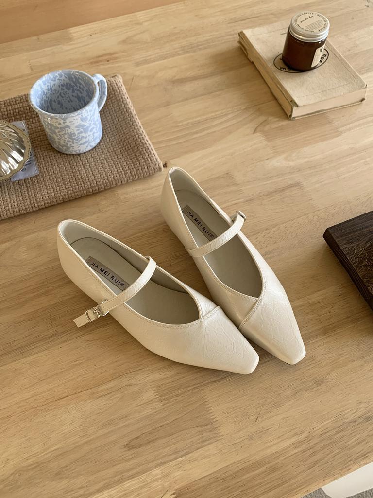 2025 Spring New Round Head with Soft Sole Doudou Pregnant Women Open Spring Short Thick Heel Commuting Work Women's Single Shoes