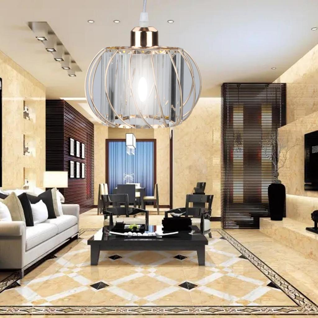 Crystal Pendant Light Hanging Decorative Lamp E27 Ceiling Chandelier Lighting Industrial