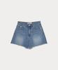 Sseomweeobeoteo Cutting Half Denim Pants - Middle Blue