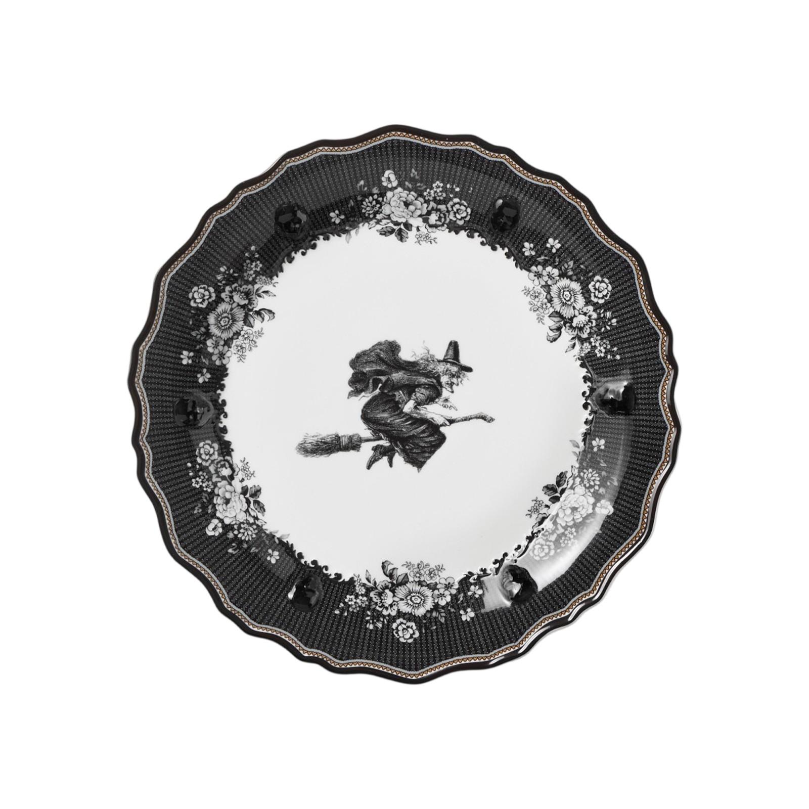 

Хэллоуинская ведьминская обеденная тарелка, черная и посуда One Size чёрный