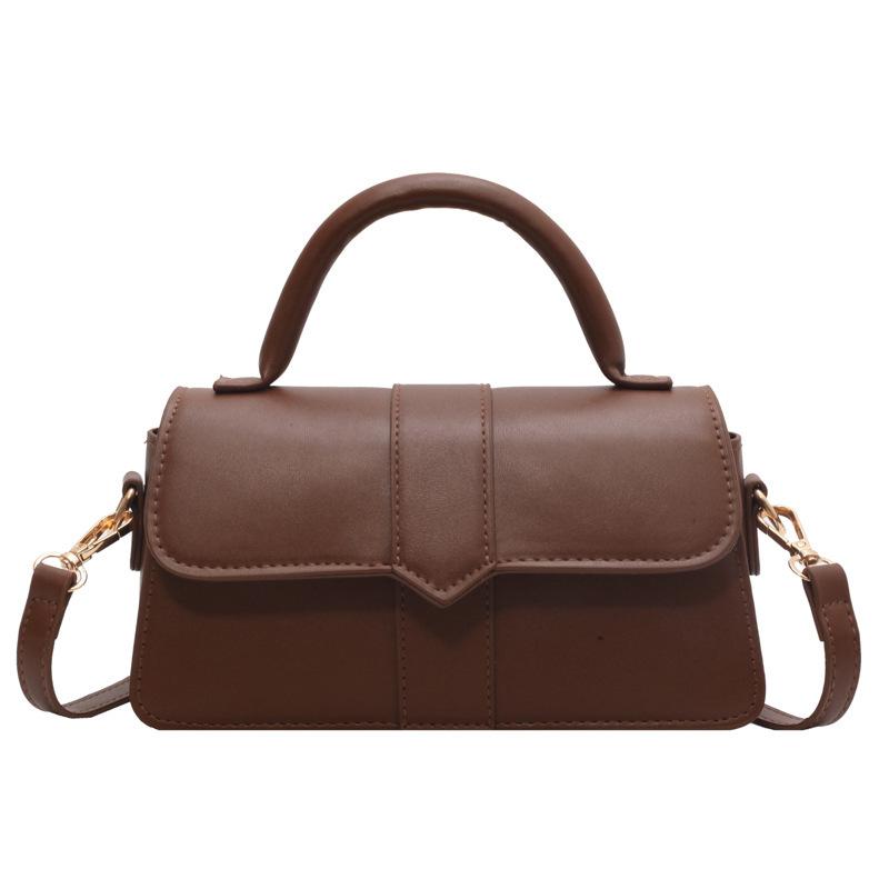 

Нишевая ретро-сумка женская 2025 новая высококлассная сумка через плечо универсальная модная сумка-мессенджер маленькая квадратная сумка коричневый