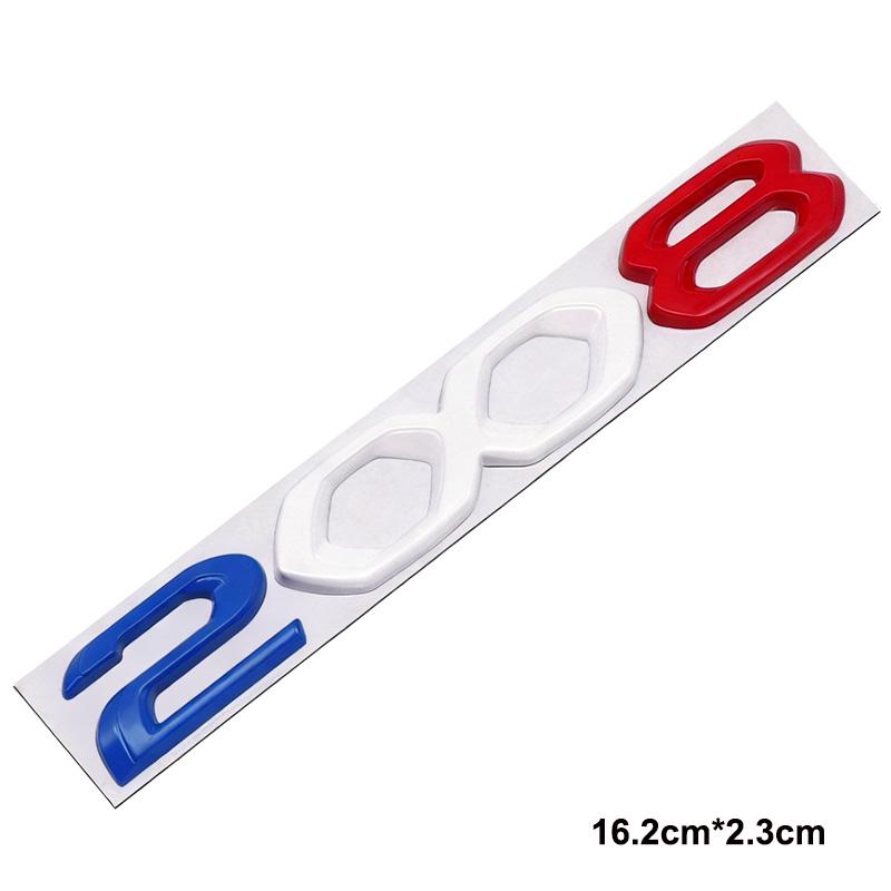 VZQR9 3D Metal Car Trunk Decoration Sticker For Peugeot 2008 3008 5008 Retrofit Upgrade Accessory