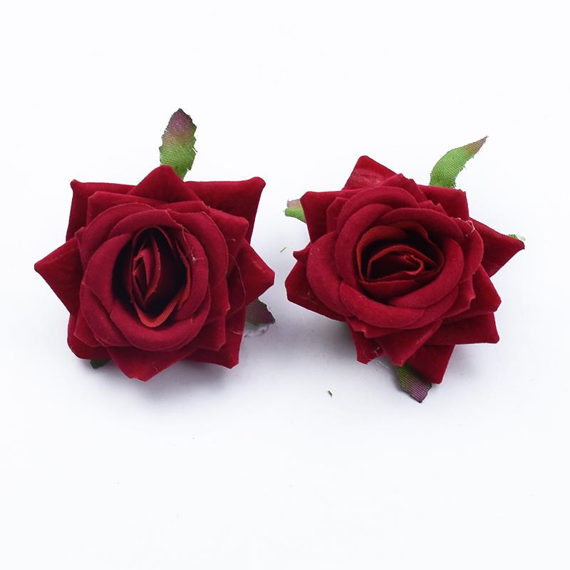 Artificial Flowers Silk Roses Head Upscale Valentine's Wedding Wreath Decora Plant Wall Diy Bridal Bouquet Wrist Home Room Gifts