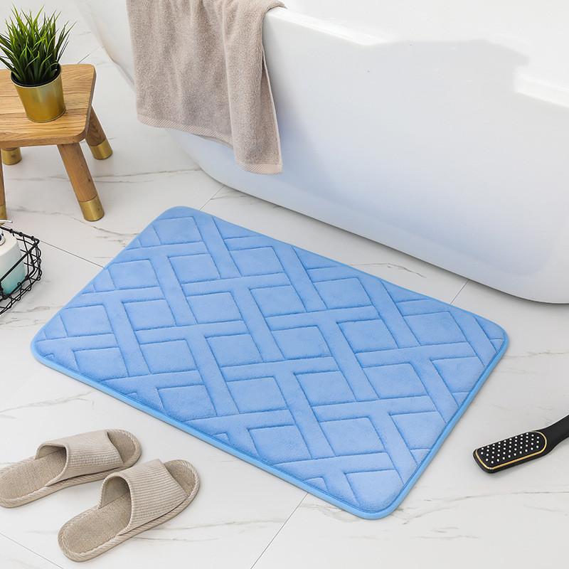 Inyahome Soft Step Premium Memory Foam Bathroom Rug Super Absorbent Non Slip Machine Washable Quick Dry Bath Mat Bathroom Rug
