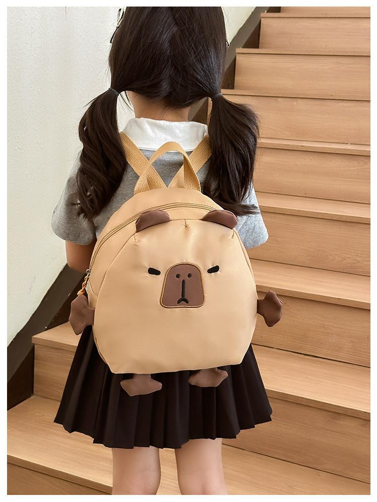 Adorable Japanese Cartoon Style Unisex Kids Backpack Featuring Cute Capybara Design