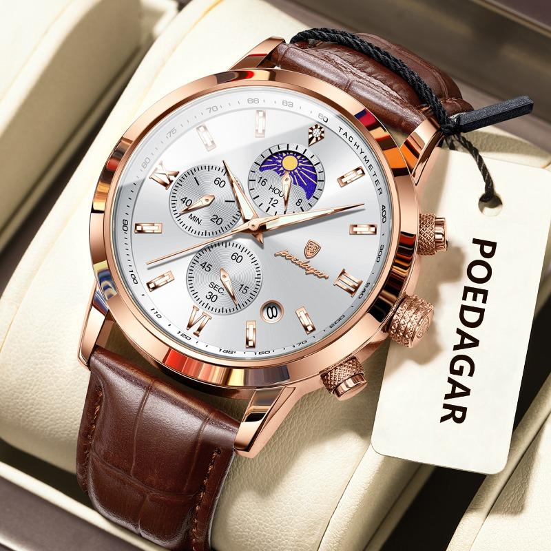 New Top Brand Men's Watch Multi-function Chronograph Quartz Waterproof Luminous Watch