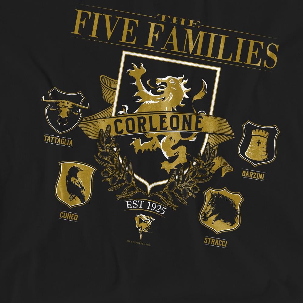 The Godfather Unisex Adult Five Families Logos T-Shirt
