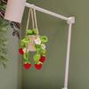 Car Plant Crochet Hanging Basket, Plant Strawberry Hanging Plant for Car Decor, Car Ornaments Charms for Rear View Mirror