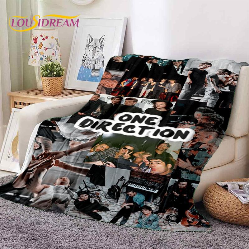 2025 Rock-One Direction Combinatio 1D Star Soft Blanket,Soft Throw Blanket for Home Bedroom Bed Sofa Picnic Travel Cover Gift