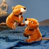 New Simulation Sitting Beaver Plush Doll Cartoon Fluffy Beaver Toy For Children Lovely Birthday Christmas Gift Doll Room Decor