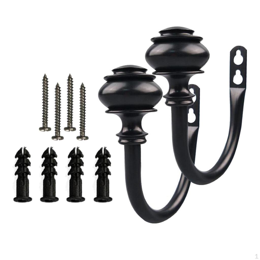 1 paar Curtain Rods Drapery Holdbacks Iron Holders
