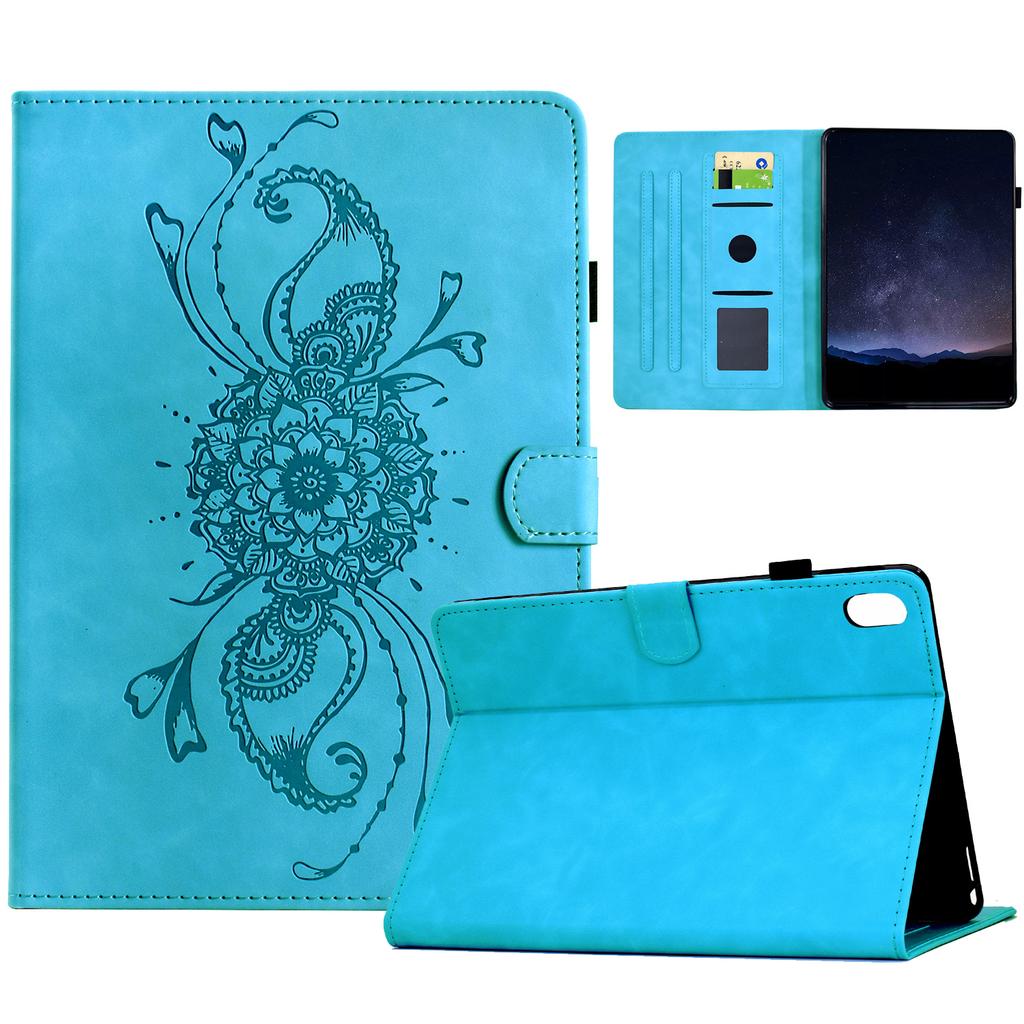 For Samsung Galaxy Tab S11 Case Mandala Imprinted Leather Tablet Cover with Card Slots
