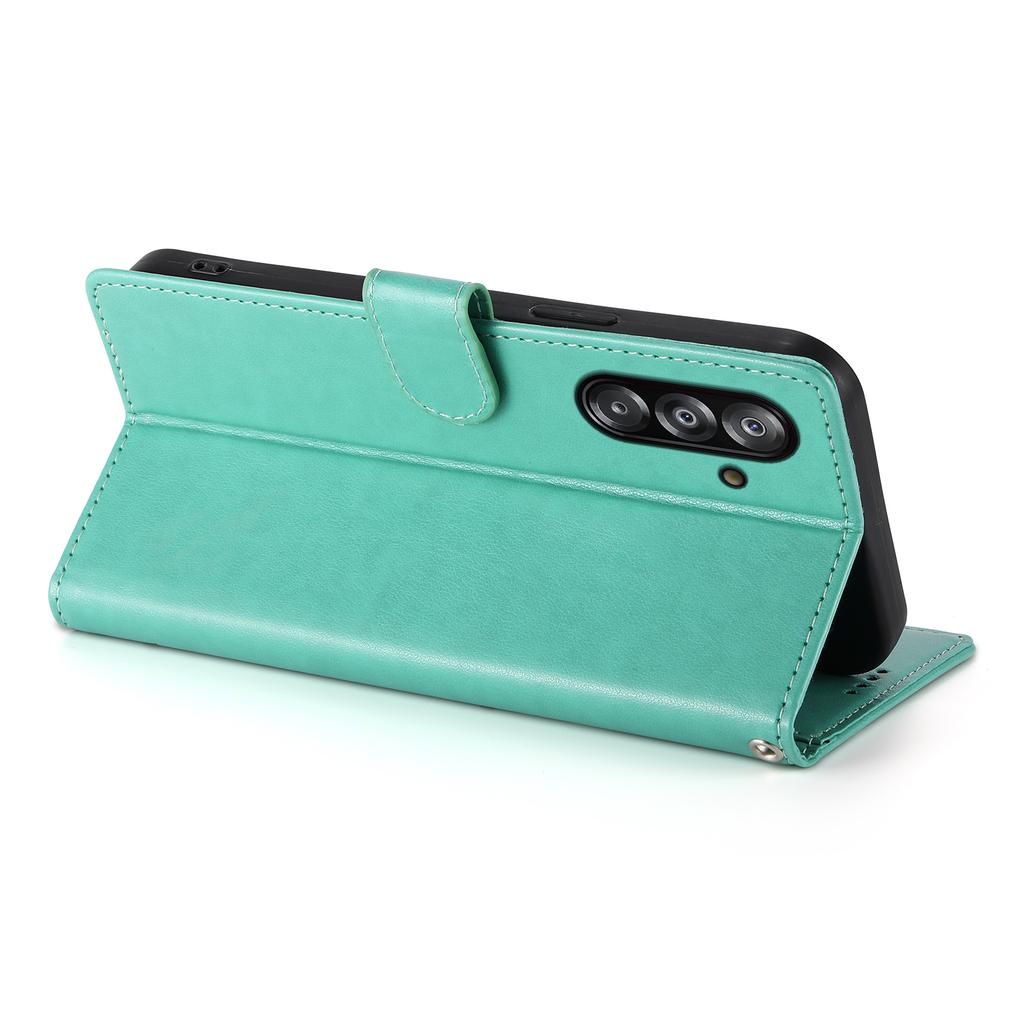 For Samsung Galaxy A26 5G Wallet Case Butterfly Floral Imprint PU Leather Phone Cover with Wrist Strap