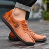 Handmade Genuine Leather Mens Casual Shoes Men Loafers Breathable Comfortable Man Round Head Large Size 38 To 48