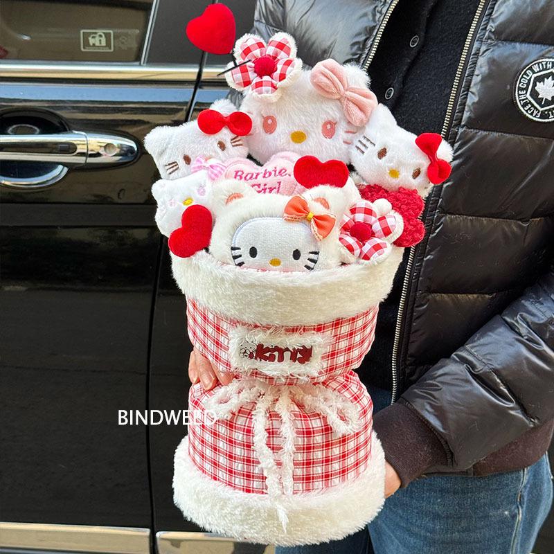 Valentine's Day Cat Plush Bouquet for Girlfriend, Bestie, or Kids' Birthday.