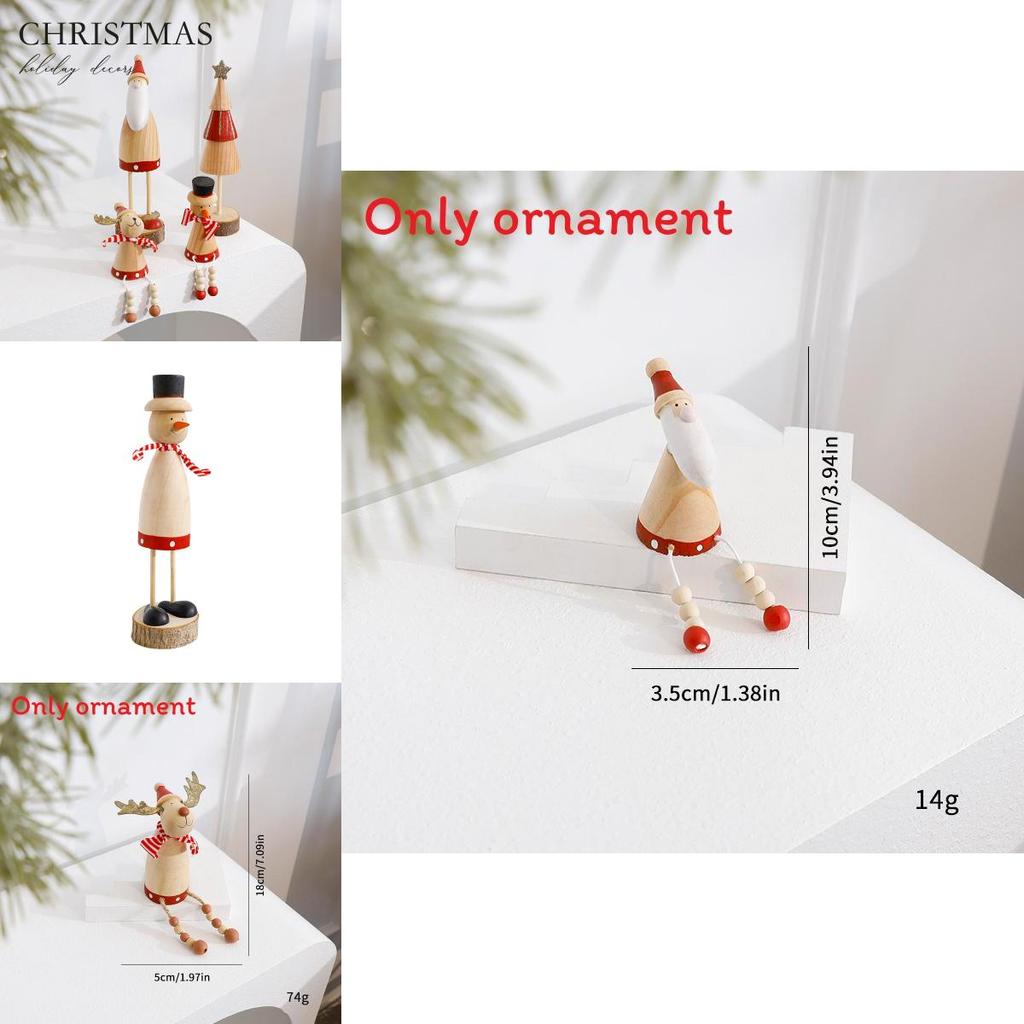 Weihnachtsmann Rentier Schneemann Holz Tischdekoration Für Feiertags-Szenen