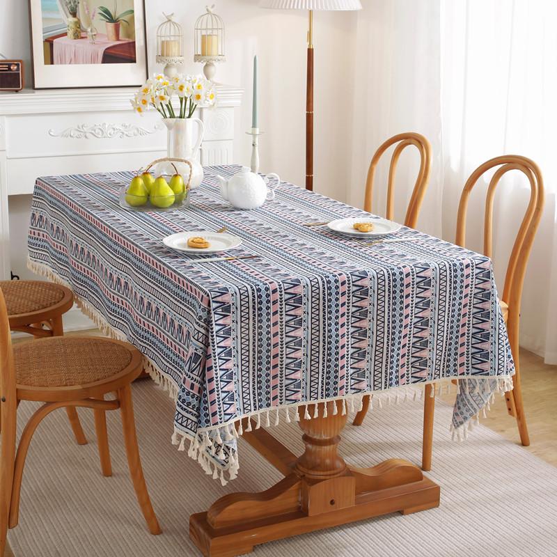 Famous Tablecloth Art Polyester Cotton Bohemian Pop Rectangular Dining Table Cloth Coffee Table Cloth Cover Towel