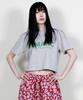 Deumakeu Logo Graphic Crop Short Sleeve T-Shirt Gray