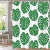 Modern Art Abstract Leaves Shower Curtain, Bathroom Curtain,Printed Polyester Home Decorative Curtain With Hooks
