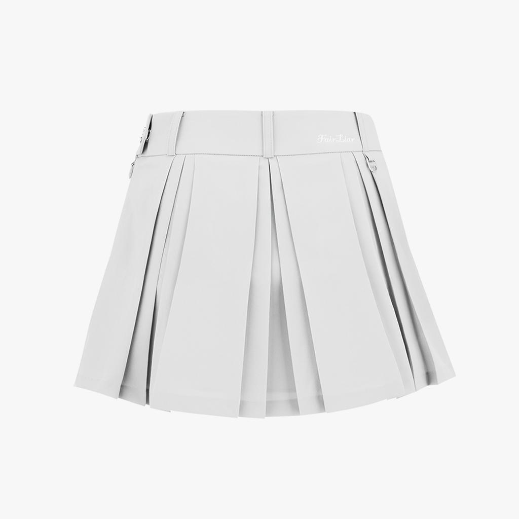 FAIRLIAR GOLF Logo Embellished Pleated Skirt (Gray)