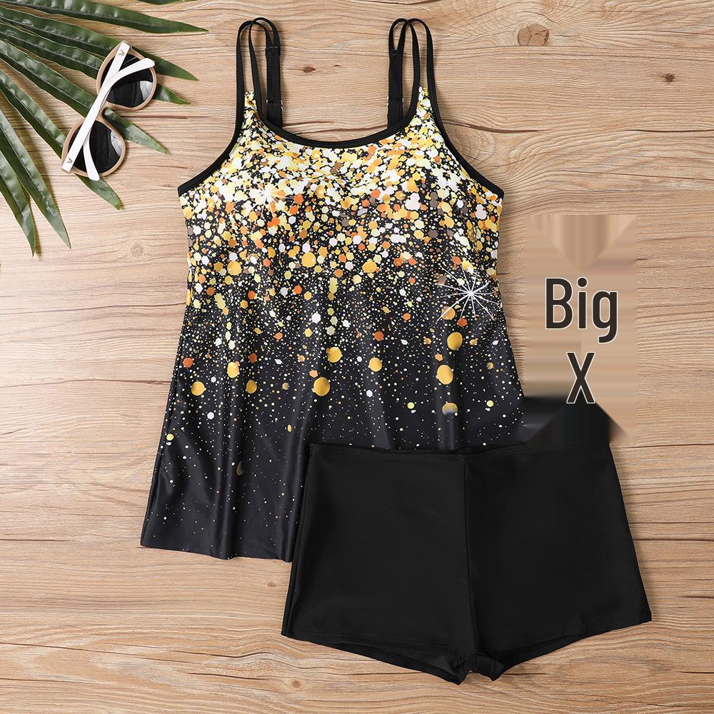 Modny Damski Tankini Plus Size z Spódniczką z Nadrukiem 2025 - Styl Europejski i Amerykański