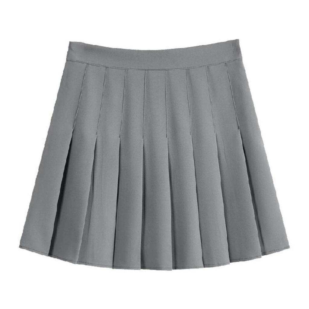Dames Plissérok JK Uniformrok Rok Lente en Zomer Korte Rok (Veiligheidspantalon + Rits + Knopen)
