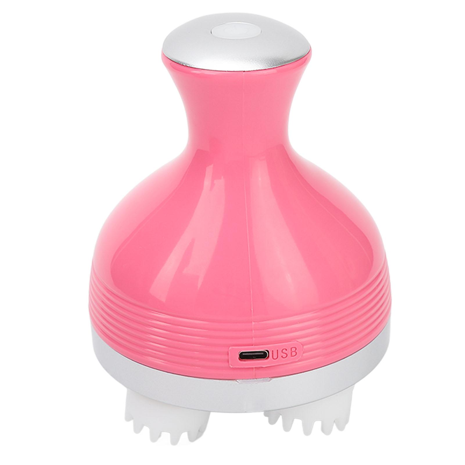 

Электрический массажер для кожи головы IPX7 Водонепроницаемый 4 режима Силиконовый электронный массажер для кожи головы для домашних кошек Розовый розовый