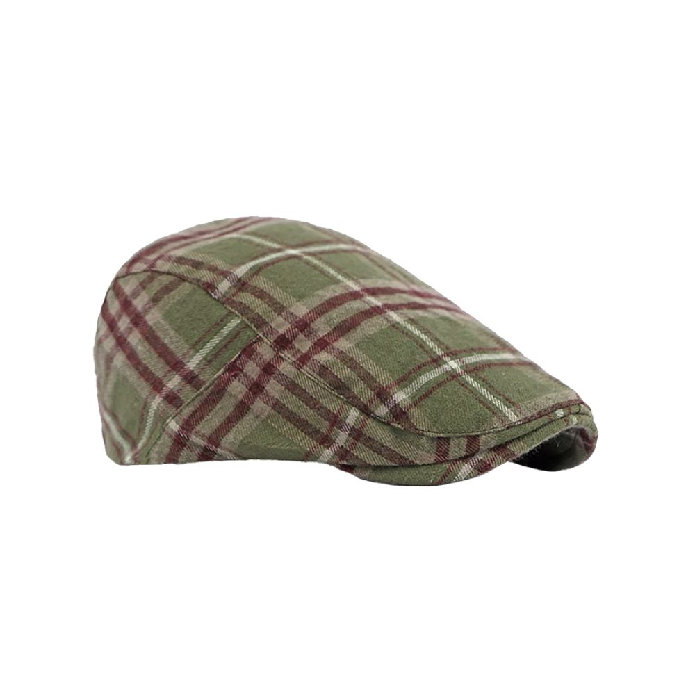 Cool Checkered Bud Caps Large Head Girth Yellow Tartan Beret Painter Hat  Clothes Accessories