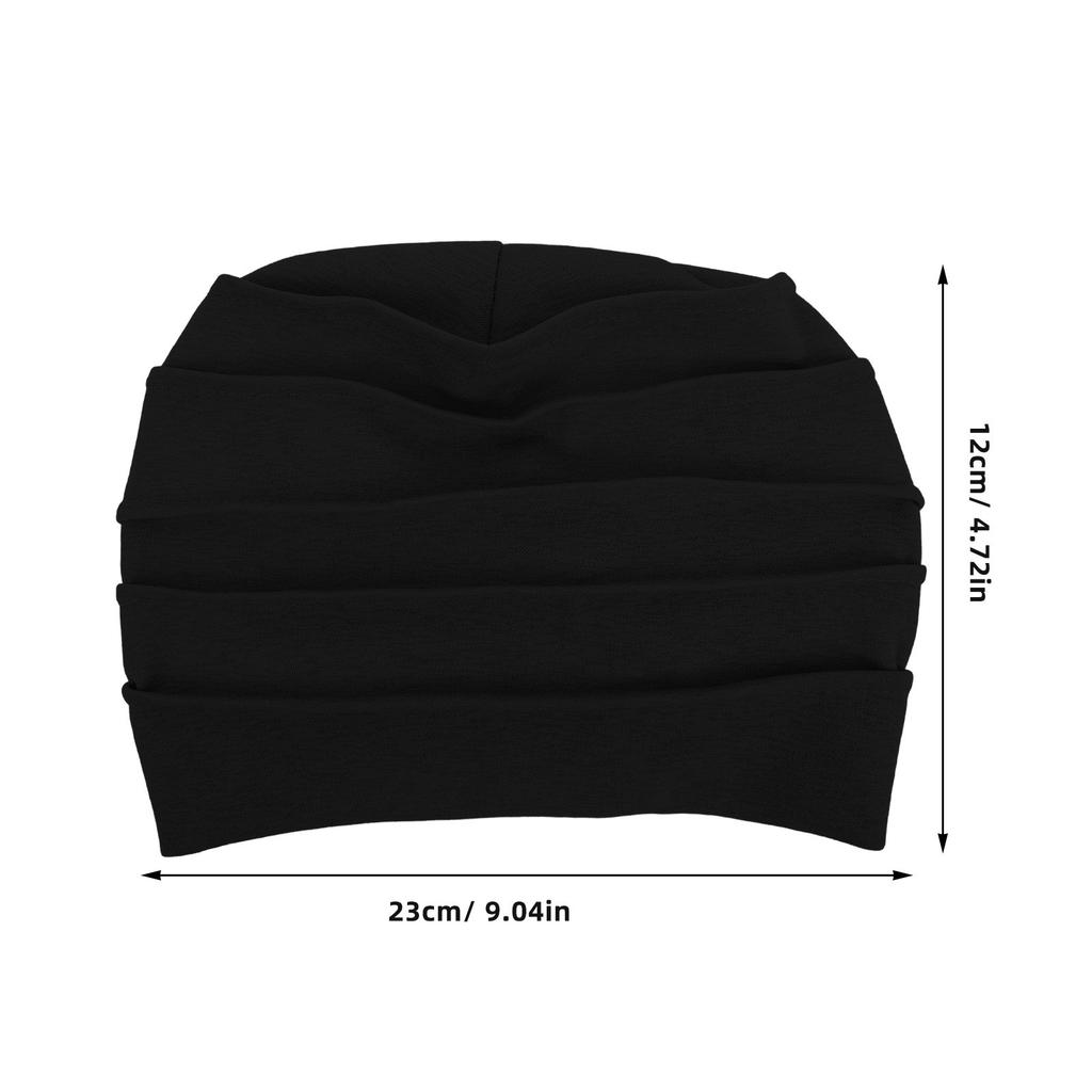 Muslim Cotton Chemo Turban Head Wrap Cap Night Sleep Hat Soft Pleated Beanie Headwear for Women Hair Loss Comfort