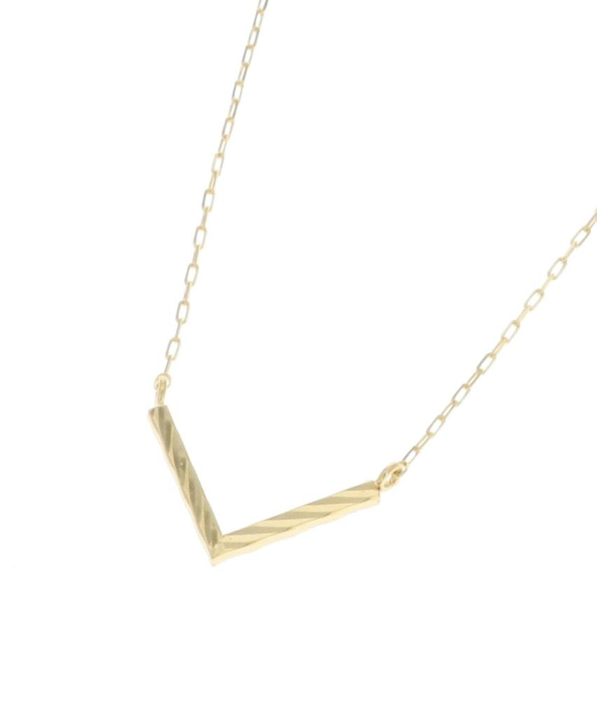 D Collection 18K Yellow Gold DN19002BYG V-Line Necklace, 40cm,