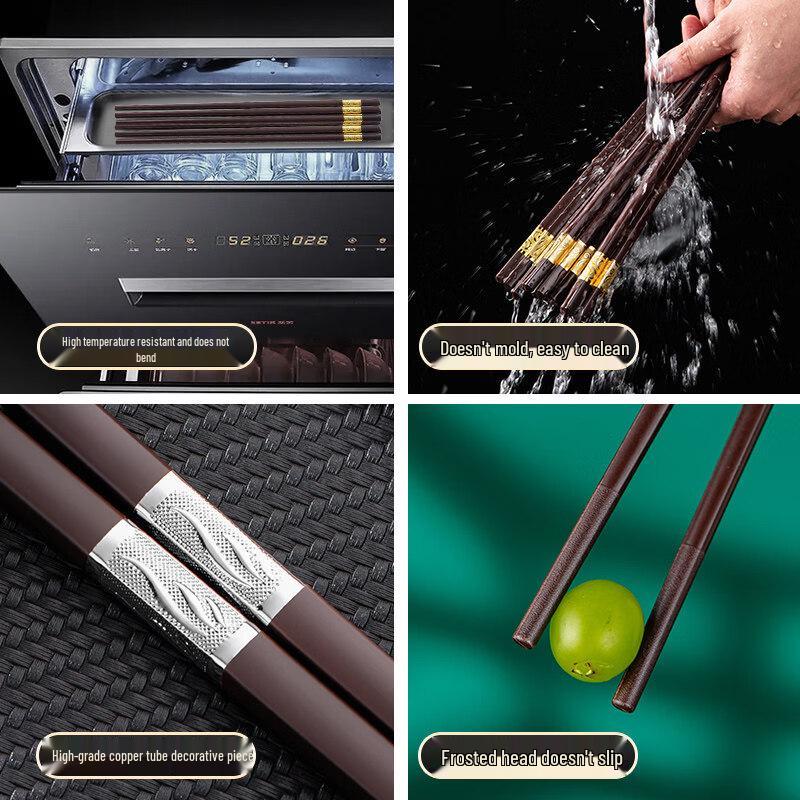 Shuangjunma High-Grade Chinese Alloy Chopsticks, 10-Pair Set