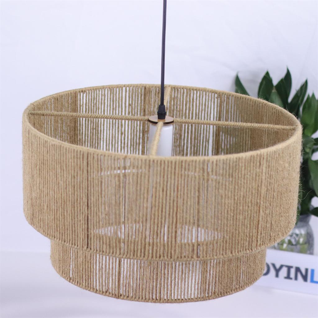 Creative Hand-woven Hemp Rope Braided Led Ceiling Lamp Japanese Style for Living Room Bedroom Dining Room Home Decorative Lights