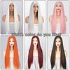 Long Straight White Cosplay Wigs Synthetic Wigs for Women 60 613 Blonde Grey Pink Black Color for Daily Party Lolita