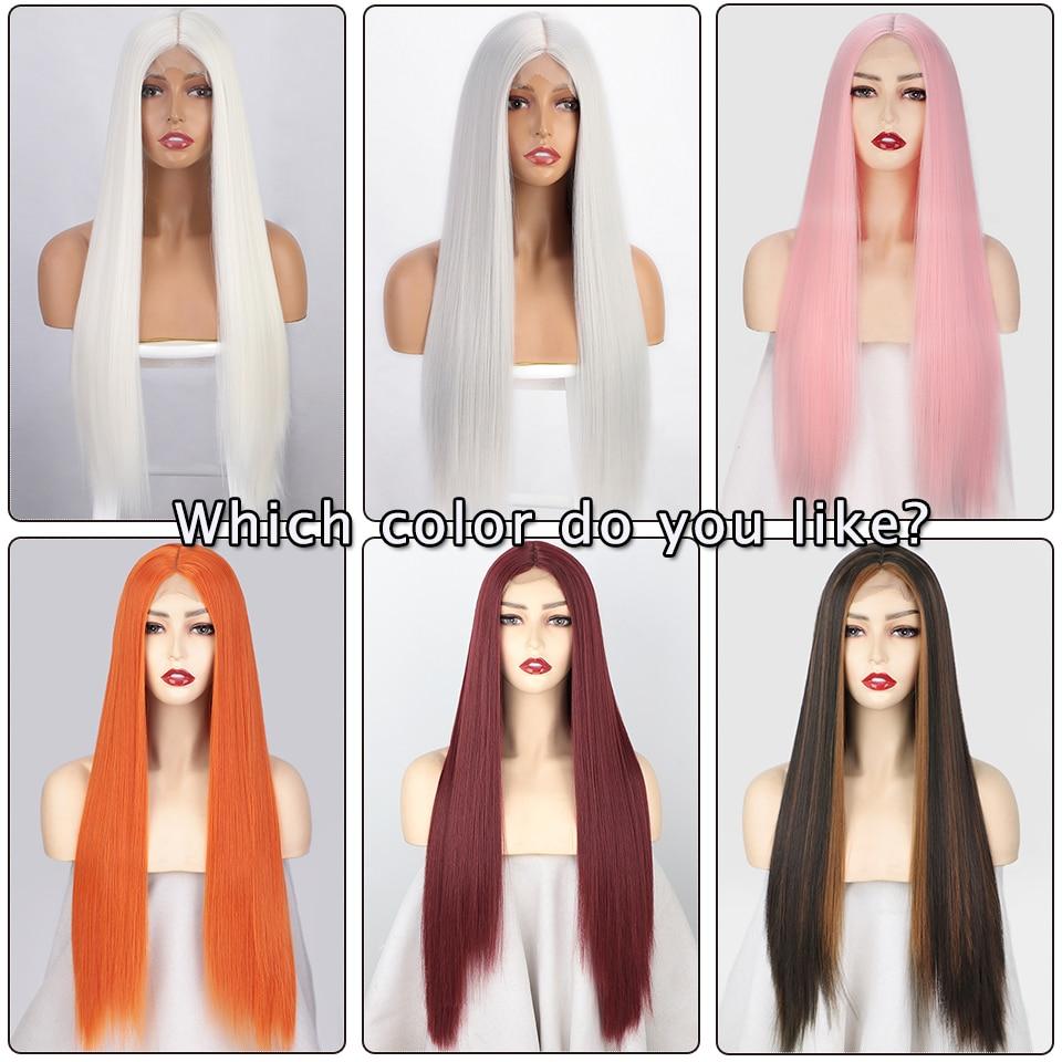 Long Straight White Cosplay Wigs Synthetic Wigs for Women 60 613 Blonde Grey Pink Black Color for Daily Party Lolita