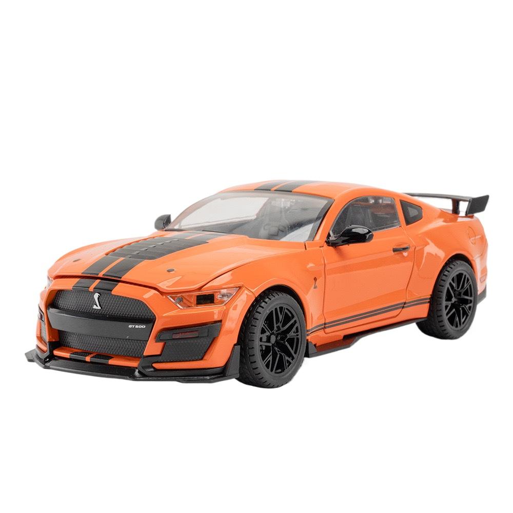 

Большой масштаб 1/18 Ford Mustang GT500 Миниатюры Сплав Литой Металлический Модель Транспортного Средства Коллекционные Звук Свет Игрушки Машина Подарки для Детей Мальчиков оранжевый