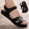 Mama-Sandalen für Damen, Sommer, flacher Boden, mittleres Alter, weiche Sohle, rutschfeste, bequeme Oma-Schuhe für mittleres Alter und ältere Menschen