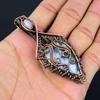 Dendrite Opal, Moonstone Gemstone Pure Copper Wire Wrapped Designer Handmade Pendant Jewelry For Her