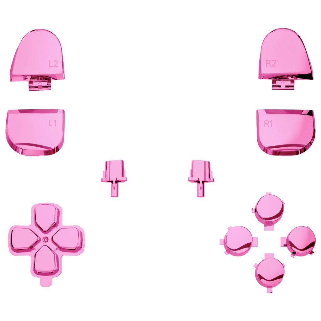 eXtremeRate Compatible with PS5 Controller Replacement R1L1R2L2 Trigger Share Option Face Full Set Button Compatible with Chrome PS5 Controller