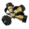 3 Way Propane Tank Y Splitters Adapter Brass Construction With Pressure Gauge Safety Shut Off Valves For Multiple Appliance Connection