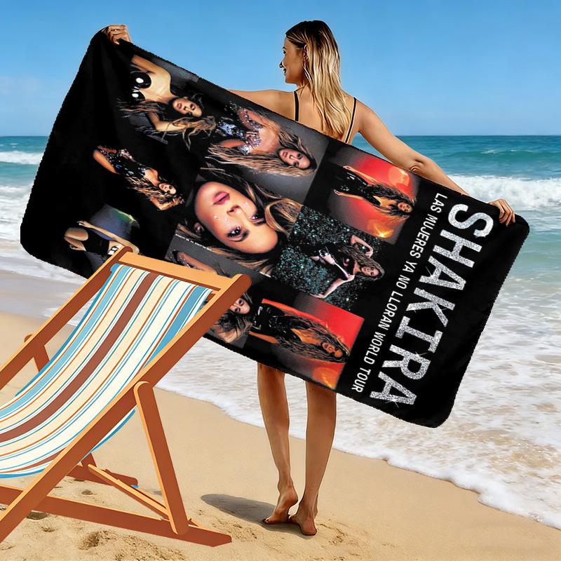 Asciugamano da Spiaggia con Stampa di Shakira, Asciugamano Grande Morbido ad Asciugatura Rapida per Spiaggia Campeggio Nuoto