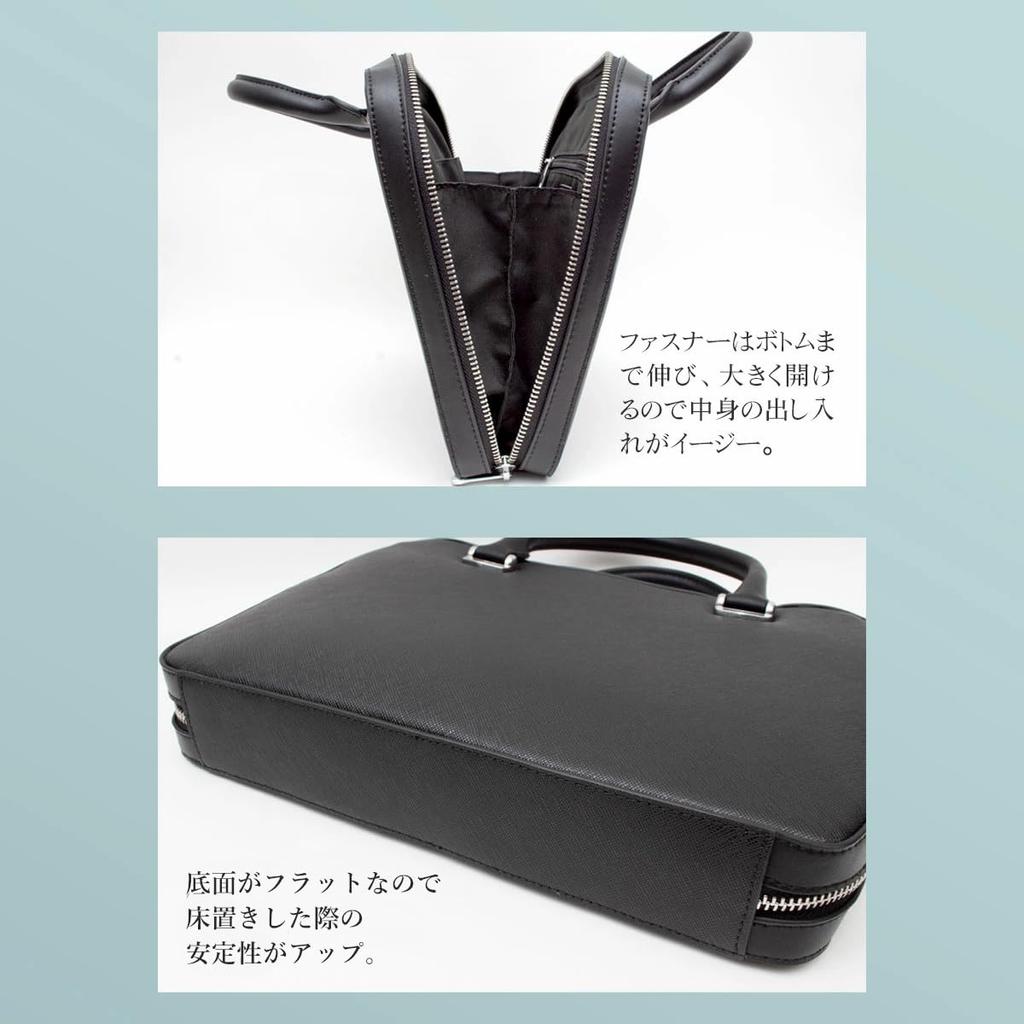 Liten bedriftsveske Mini dokumentmappe Ekte skinn Saffiano skinn Lett Kompakt Minimal Nettbrett Filoppbevaringsveske 21 Marineblå [Dom Teporna] Herre