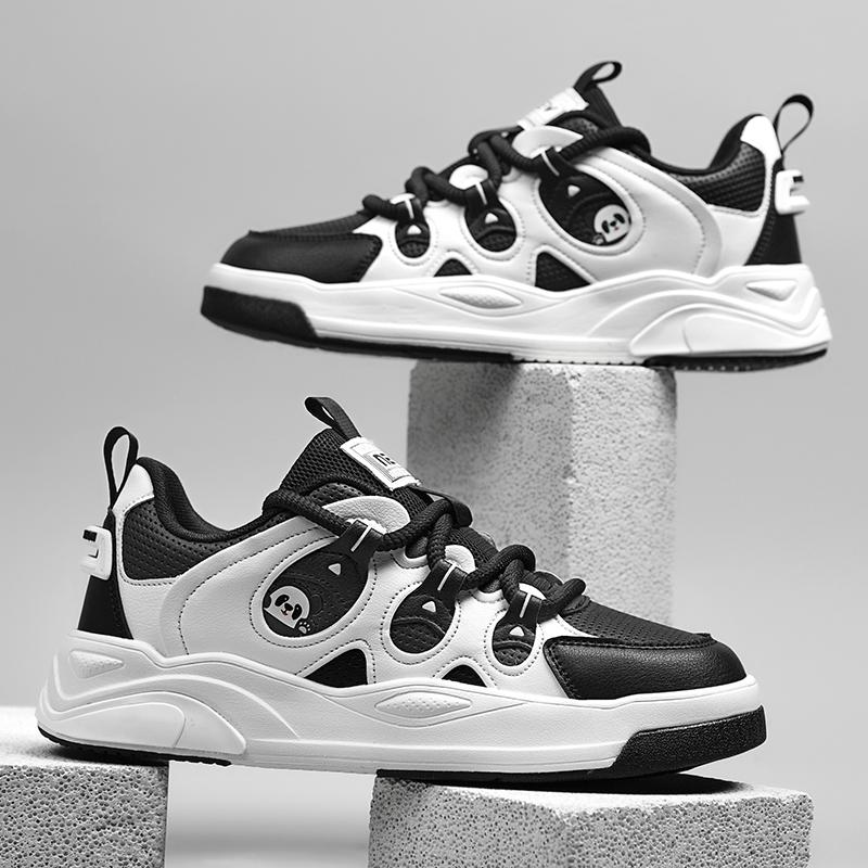 

Обувь для скейтбординга Panda Мужская Спортивная Дышащая Легкая для Бега Женская Повседневная Удобная Атлетическая Нескользящая Обувь 44 черный белый