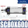 SC63 High Thrust Small Pneumatic Cylinder, Model SC40/50/80/100*125X150X200X500-S
