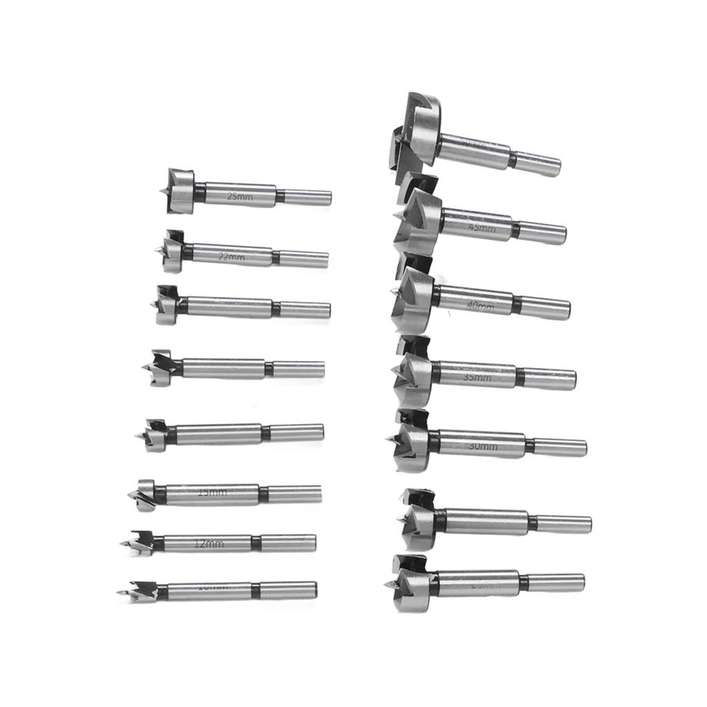 15 stk. Trebor i forskjellige størrelser Legering med høy hardhet Enkel installasjon Borsett for