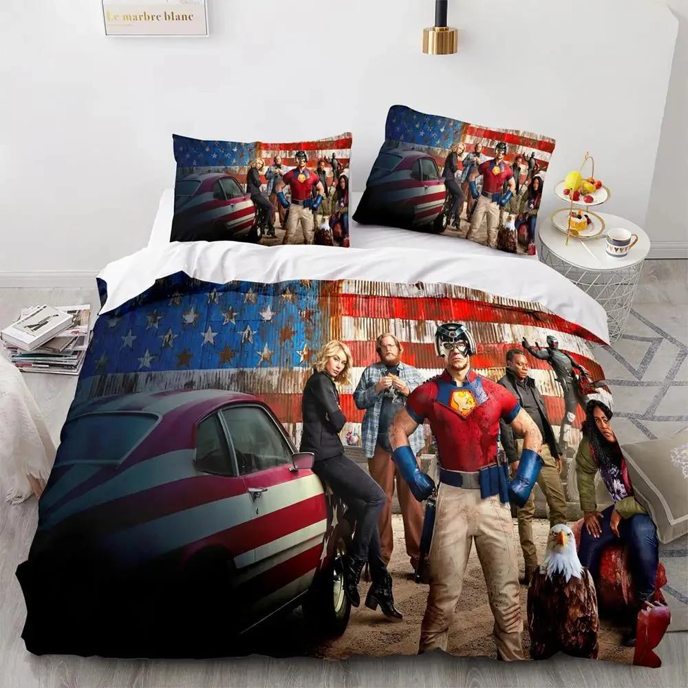

3D Print Peacemaker Bedding Set Duvet Cover Bed Set Quilt Cover Pillowcase Comforter king Queen Size Boys Adult Bedding Set 135x200cm