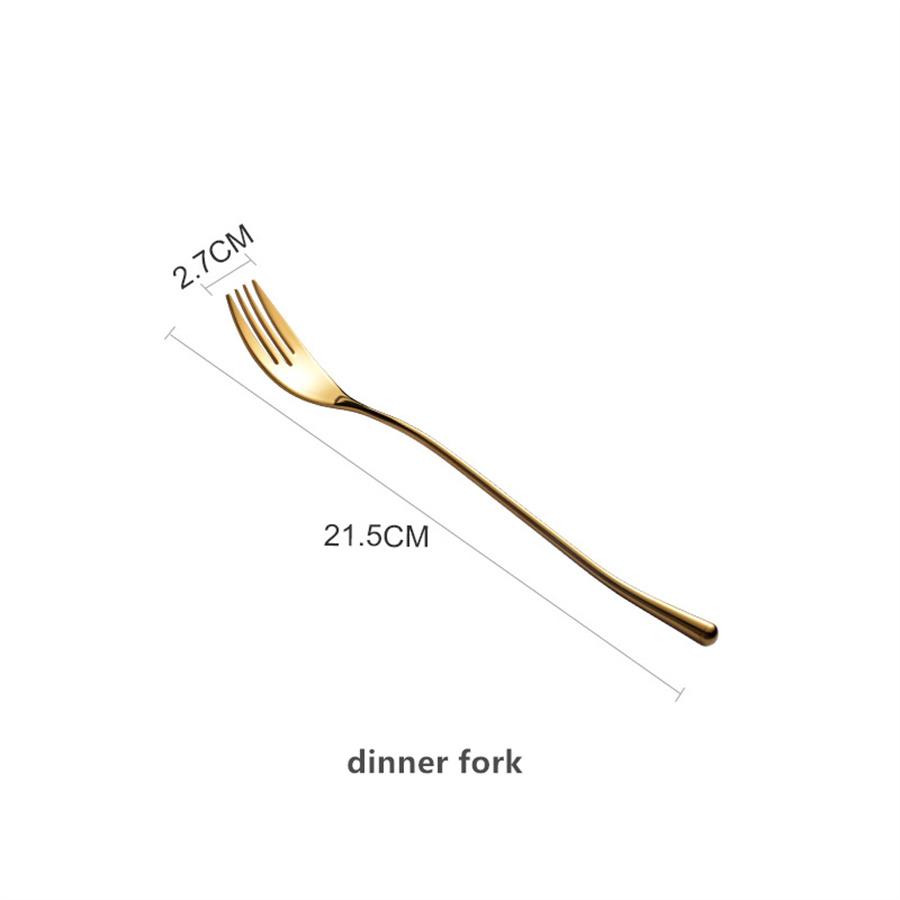 304 Stainless Steel Mirror Light Luxury High Value Steak Knife Fork And Spoon Three-piece Western-style Tableware Dessert Fork