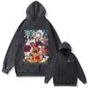 440G Heavy Cotton Washed Retro Animation Street Retro Street Tide Hooded Sweater