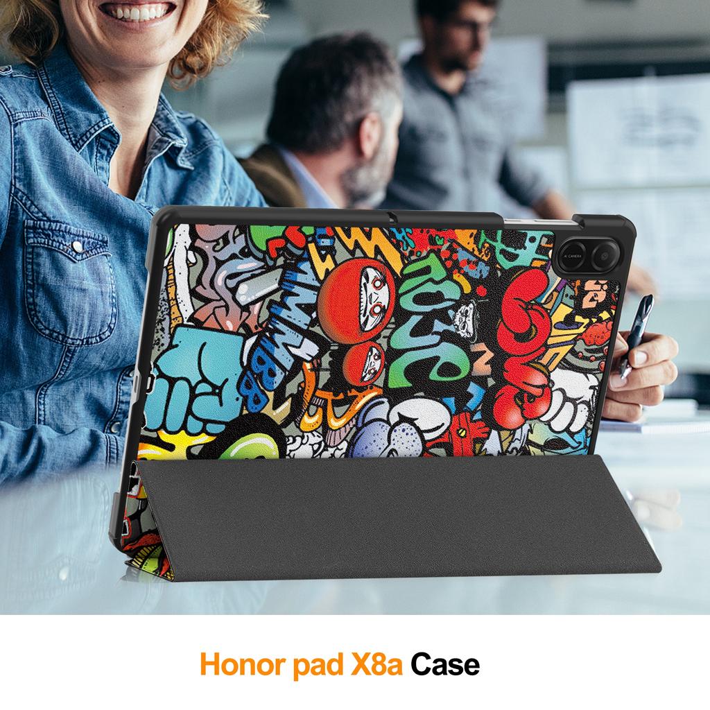 For Honor Pad X8a Case Pattern Print Leather Stand Tablet Cover